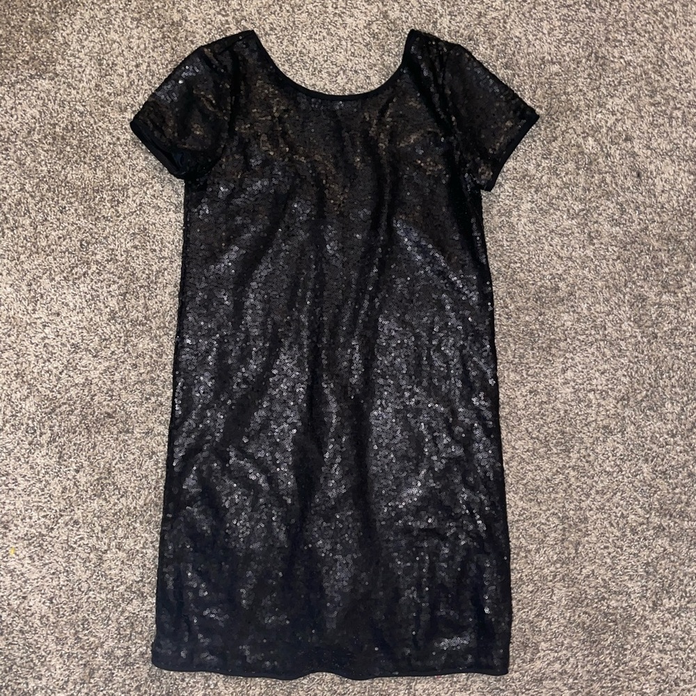 Black Sequin Mini Dress